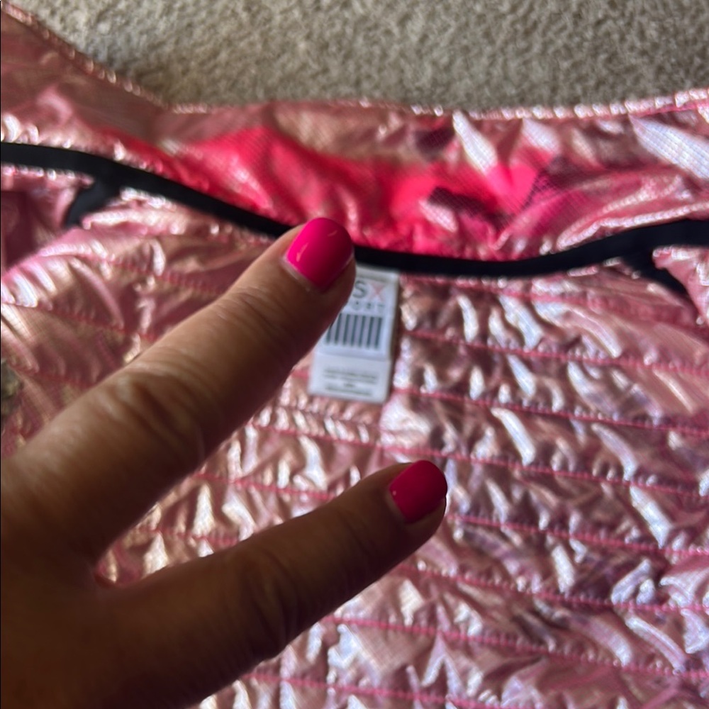 PINK Victoria's Secret beautiful Pink and Black Quilted Vest - Picture 4 of 9